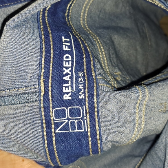 NO BO Relaxed fit size 3/5 sm dark faded Denim overalls shorts. Like new! Cute! - Picture 7 of 9